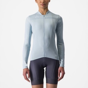 Castelli ANIMA 4 LONG SLEEVE Jersey Dame Blå | CMVEOJI-15