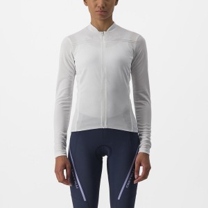 Castelli ANIMA 4 LONG SLEEVE Jersey Dame Hvide | DTNISXC-18