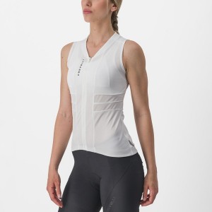 Castelli ANIMA 4 SLEEVELESS Jersey Dame Hvide Sort | QDPIJGB-20