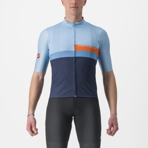 Castelli A BLOCCO Jersey Herre Blå Dyb Rød Orange | NYEVGTX-42