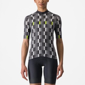 Castelli DIMENSIONE Jersey Dame Sort Hvide Lysegrøn | HGXWCTF-20