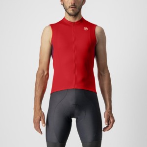 Castelli ENTRATA VI SLEEVELESS Jersey Herre Rød Bordeaux Hvide | IXKRTNQ-27