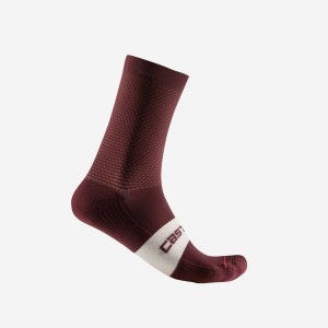 Castelli ESPRESSO 15 Sokker Herre Dyb Bordeaux | RMLKPIA-57