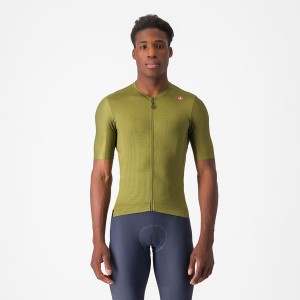 Castelli ESPRESSO Jersey Herre Olivengrøn Lysegrøn | LXEYRGF-28