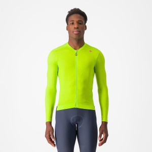 Castelli ESPRESSO LS Jersey Herre Lysegrøn Dyb Grøn | KZLVWFU-17