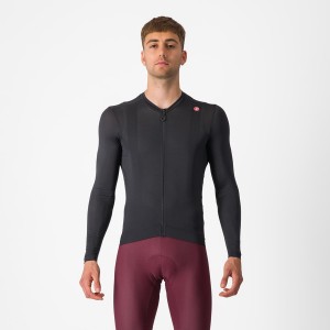 Castelli ESPRESSO LS Jersey Herre Sort Mørkegrå | IQHMLXW-43