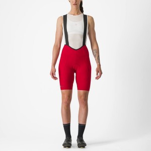 Castelli ESPRESSO W DT Bib Shorts Dame Rød | DBSGXHF-49