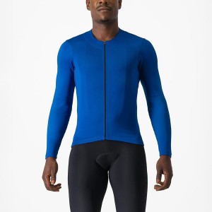 Castelli FLY LS Jersey Herre Blå | VAQLGIK-75