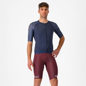 Castelli FREE AERO RC CLASSIC Bib Shorts Herre Dyb Bordeaux Hvide | ZJUTWES-01