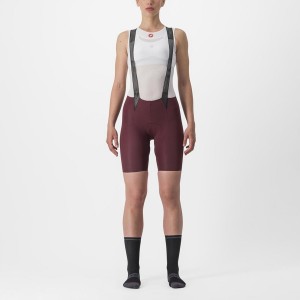 Castelli FREE AERO RC W Bib Shorts Dame Dyb Bordeaux | PNOTSDM-46