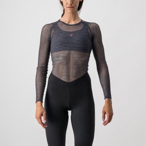 Castelli MIRACOLO W LONG SLEEVE Baselag Dame Grå | IXHVPJU-91