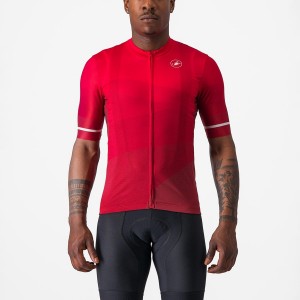 Castelli ORIZZONTE Jersey Herre Rød Rød Hvide | HFPKEAX-67