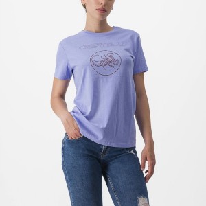 Castelli PEDALARE TEE Casual Dame Lilla Hvide | DUVOJFK-01