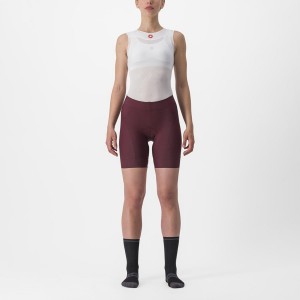 Castelli PRIMA Shorts Dame Dyb Bordeaux Rød | FUNOQKE-60