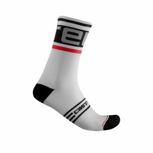 Castelli PROLOGO 15 Sokker Herre Sort Hvide | MQAPLTW-78