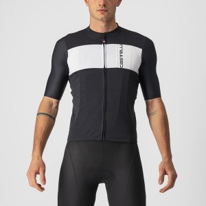 Castelli PROLOGO 7 Jersey Herre Sort Sølv Grå Hvide | YQEXTAS-92