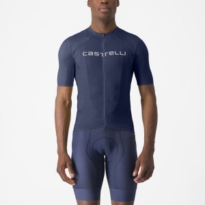 Castelli PROLOGO LITE Jersey Herre Blå Hvide | JGTVZBA-08