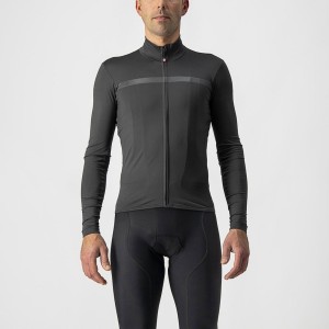 Castelli PRO THERMAL MID LS Jersey Herre Mørkegrå | YICJGBF-30