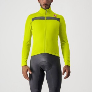 Castelli PURO 3 FZ Jersey Herre Lysegrøn Sølv | XSKIEML-12