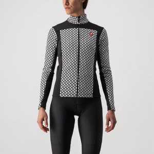 Castelli SFIDA 2 FZ Jersey Dame Sort Hvide | IARHSNL-54