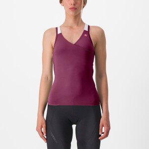 Castelli SOLARIS TOP Jersey Dame Dyb Lilla Hvide | KGLINXQ-86