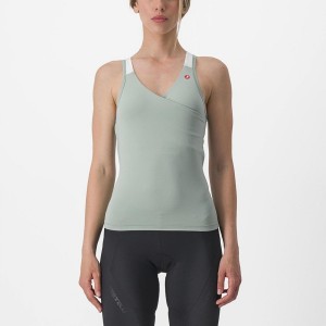 Castelli SOLARIS TOP Jersey Dame Grøn Hvide | CPNYUMH-80