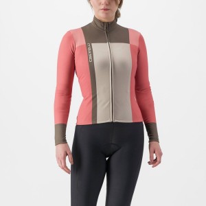 Castelli UNLIMITED W THERMAL Jersey Dame Rød | CQIOTPW-26