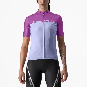 Castelli VELOCISSIMA Jersey Dame Lilla Hvide | XAEKJMB-52