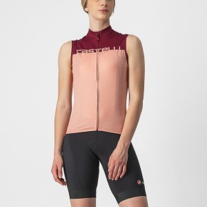 Castelli VELOCISSIMA SLEEVELESS Jersey Dame Lyserød Bordeaux | KXGIJME-45