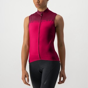 Castelli VELOCISSIMA SLEEVELESS Jersey Dame Rød Bordeaux | IAZHSVE-30