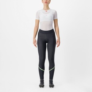 Castelli VELOCISSIMA THERMAL Leggings Dame Sort Mintgrønne Sort | HEWTUSG-30