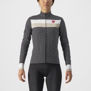 Castelli VOLARE LS Jersey Dame Sort Hvide | SGYMXRA-51