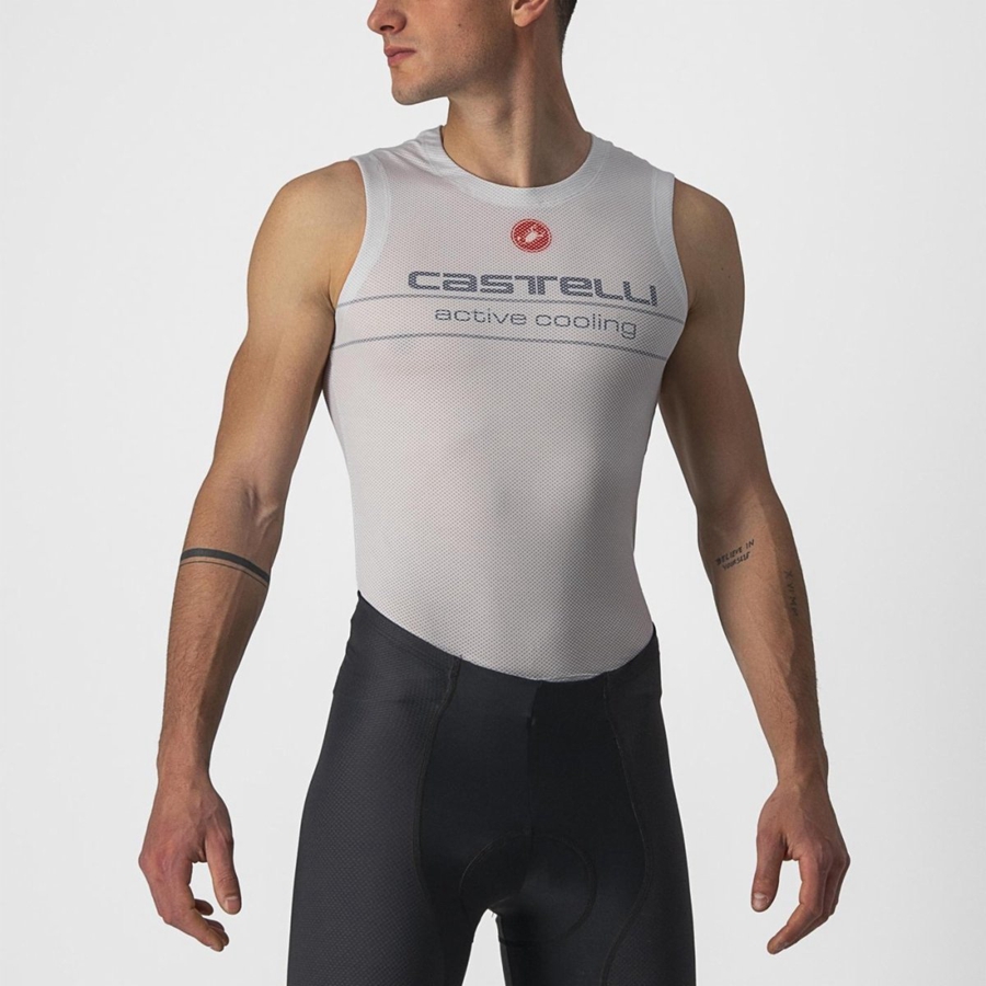 Castelli ACTIVE COOLING SLEEVELESS Baselag Herre Sølv Grå | UQTASRI-12