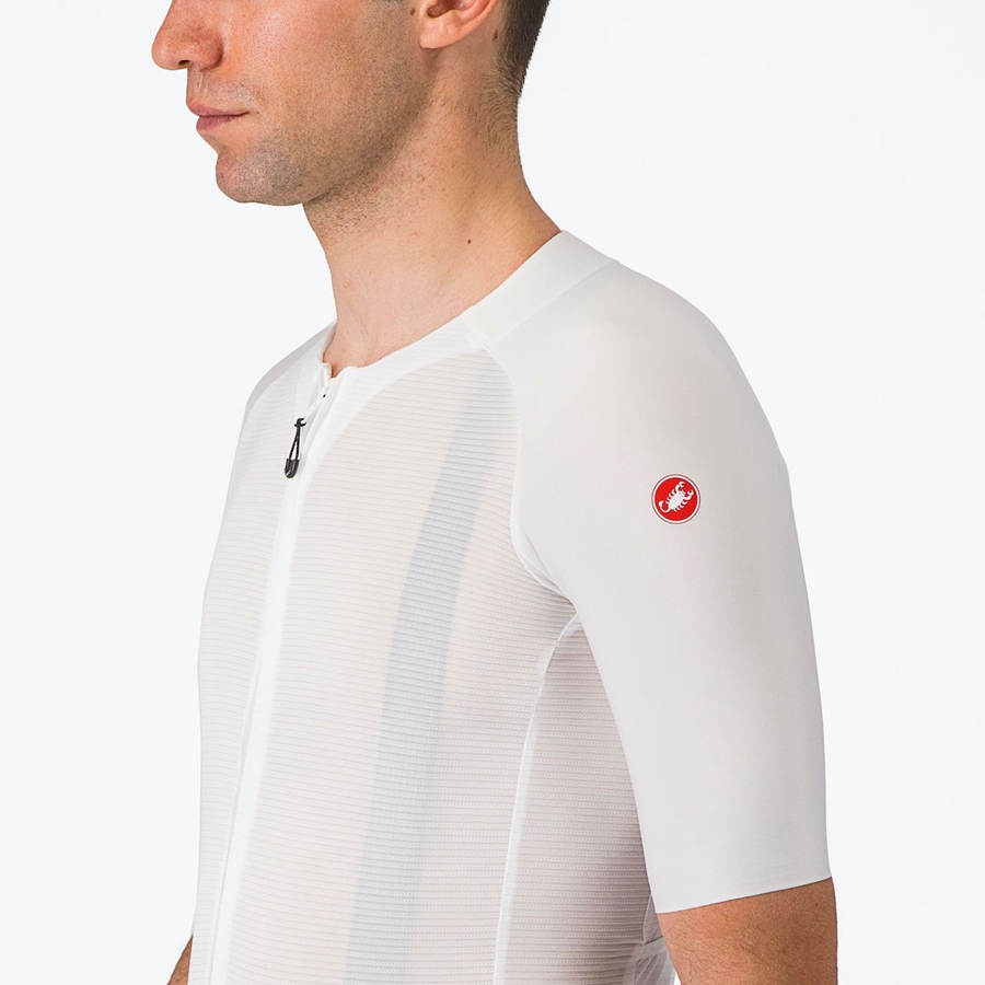 Castelli AERO RACE 7.0 Jersey Herre Hvide | HBJASVD-38