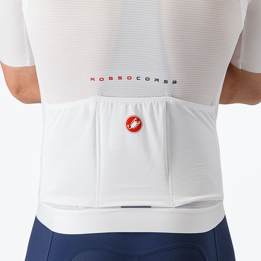 Castelli AERO RACE 7.0 Jersey Herre Hvide | HBJASVD-38