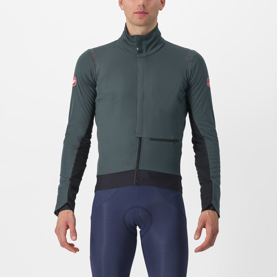 Castelli ALPHA DOPPIO ROS Jakker Herre Grøn Sort | KYDFJUQ-69