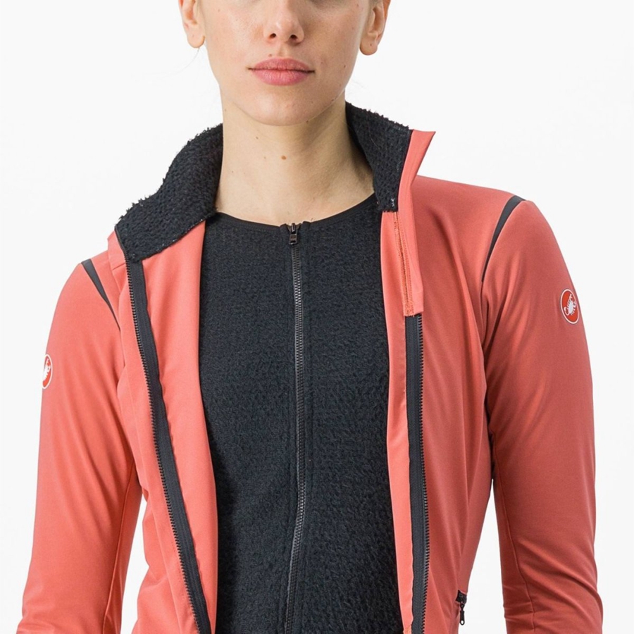 Castelli ALPHA FLIGHT ROS W Jakker Dame Rød Sort Sort | SRKUOPV-31