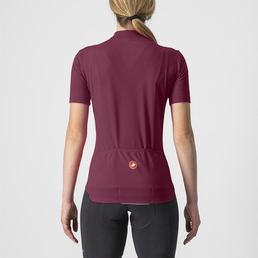 Castelli ANIMA 3 Jersey Dame Bordeaux Rød | IHXFJOE-98