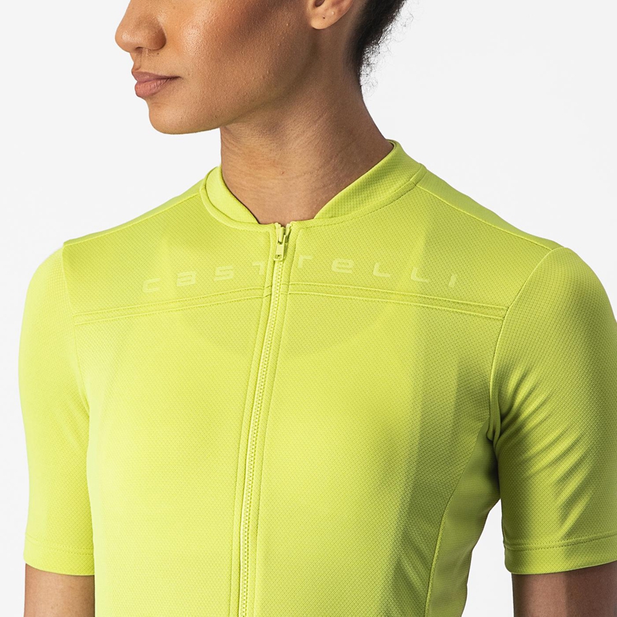 Castelli ANIMA 4 Jersey Dame Lysegrøn | FZMKENH-94