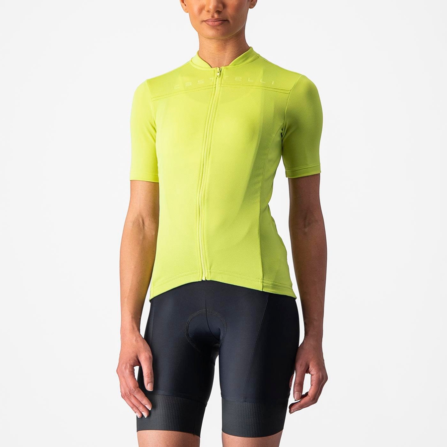 Castelli ANIMA 4 Jersey Dame Lysegrøn | FZMKENH-94