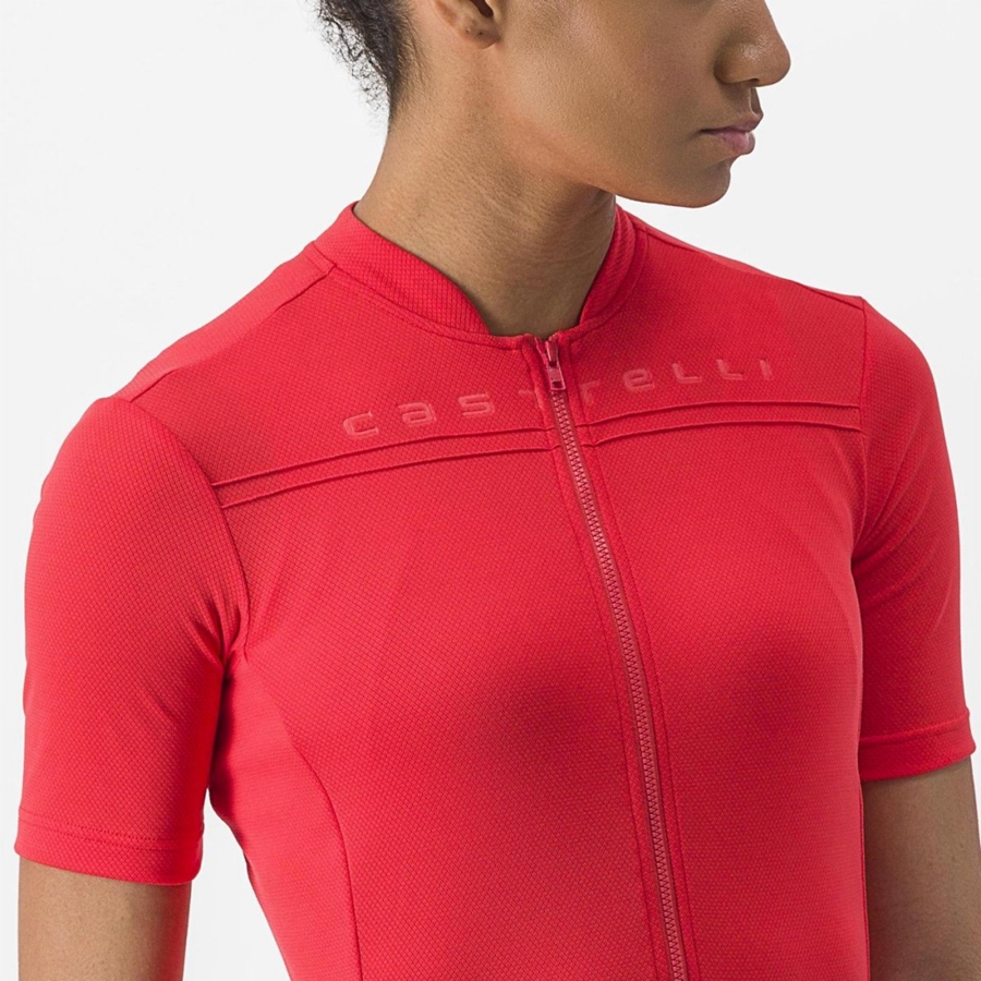 Castelli ANIMA 4 Jersey Dame Rød | NTVARWB-90