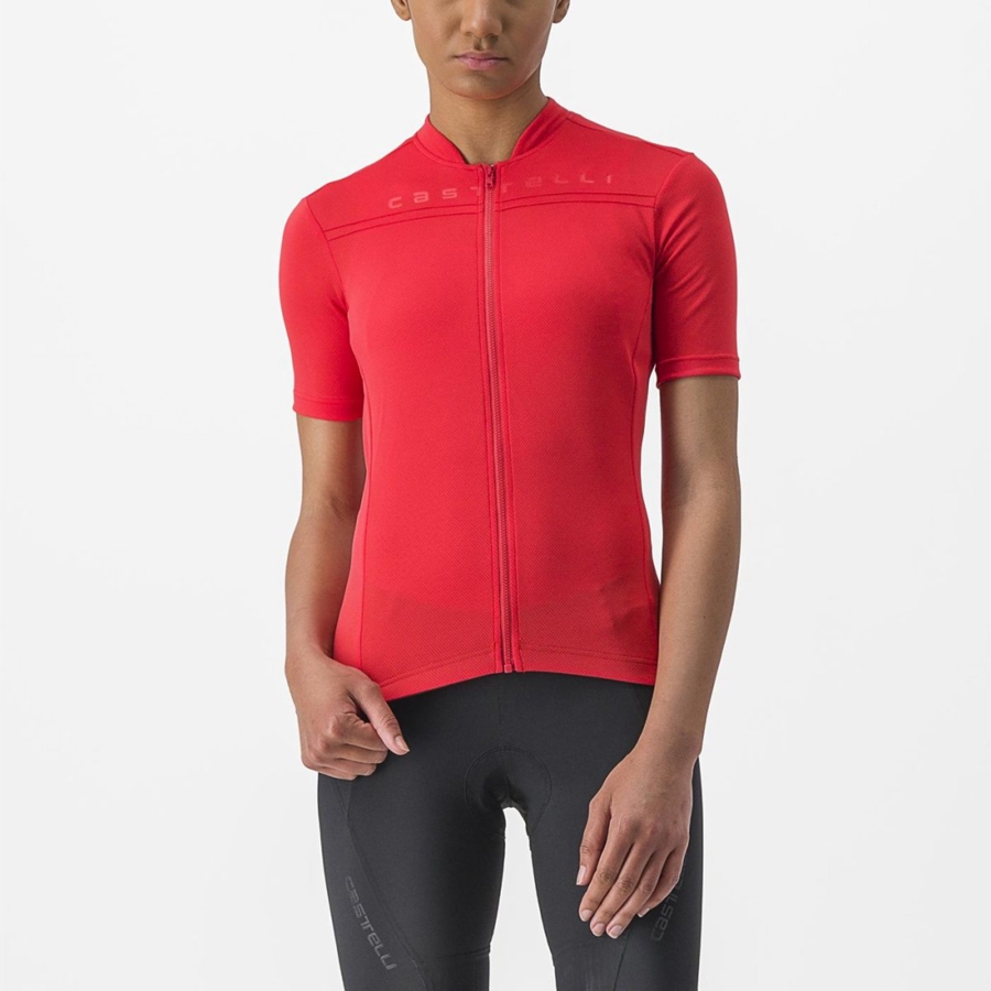 Castelli ANIMA 4 Jersey Dame Rød | NTVARWB-90