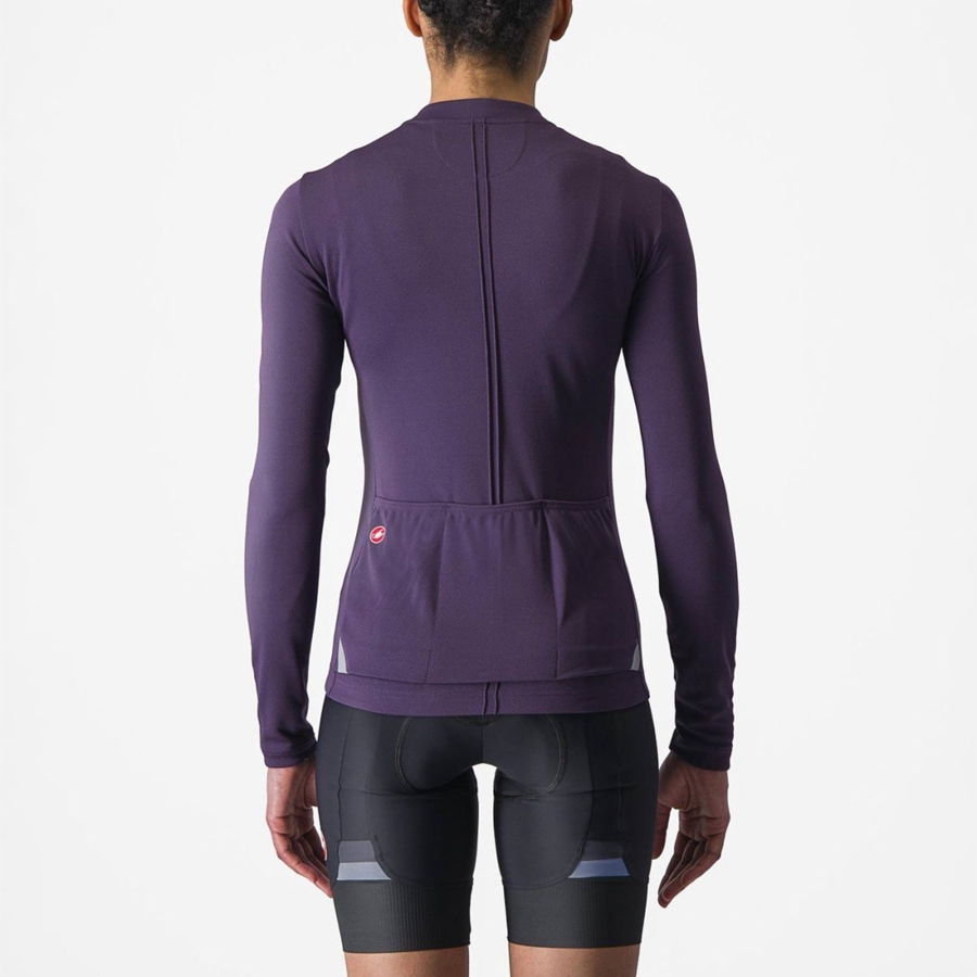 Castelli ANIMA 4 LONG SLEEVE Jersey Dame Lilla | OAUKHJM-70