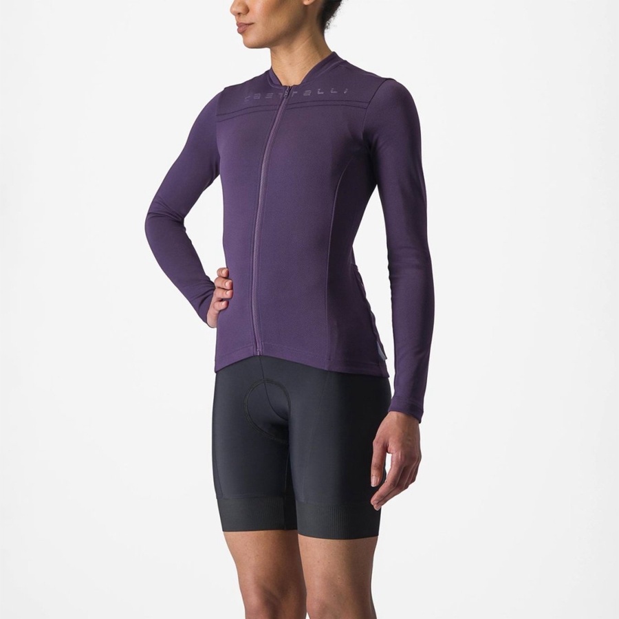 Castelli ANIMA 4 LONG SLEEVE Jersey Dame Lilla | OAUKHJM-70