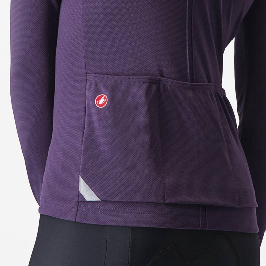 Castelli ANIMA 4 LONG SLEEVE Jersey Dame Lilla | OAUKHJM-70