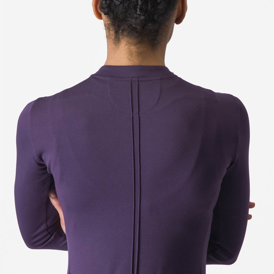 Castelli ANIMA 4 LONG SLEEVE Jersey Dame Lilla | OAUKHJM-70