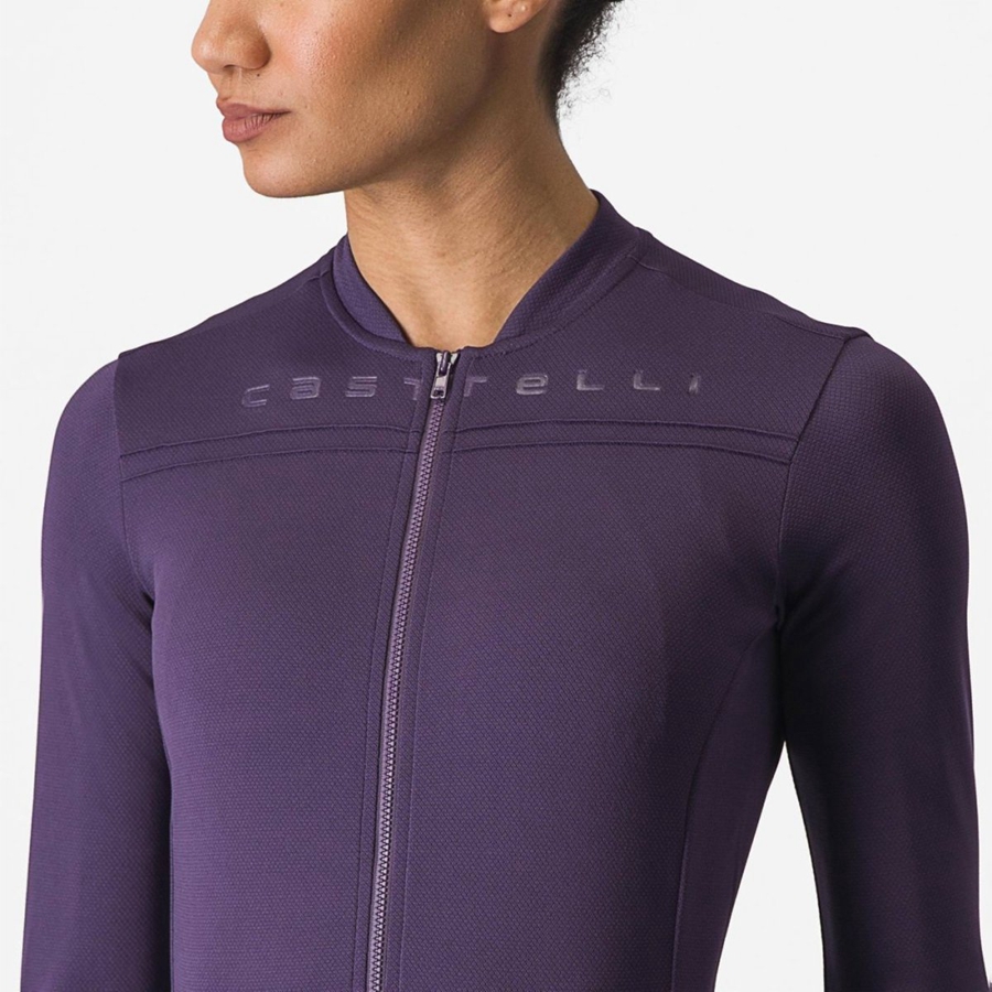 Castelli ANIMA 4 LONG SLEEVE Jersey Dame Lilla | OAUKHJM-70