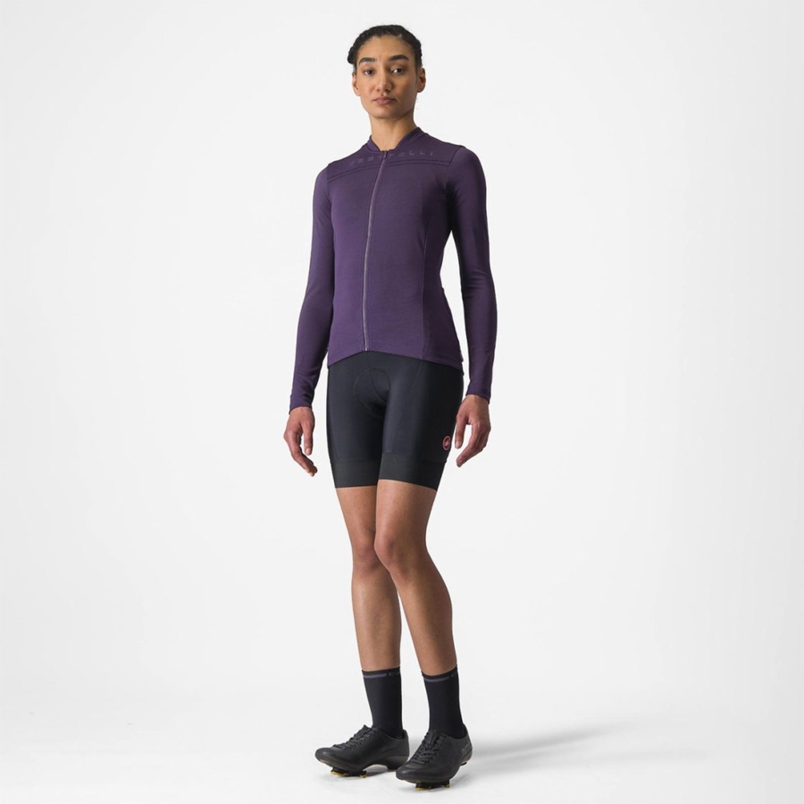 Castelli ANIMA 4 LONG SLEEVE Jersey Dame Lilla | OAUKHJM-70