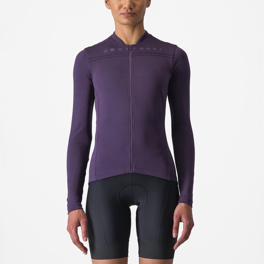 Castelli ANIMA 4 LONG SLEEVE Jersey Dame Lilla | OAUKHJM-70