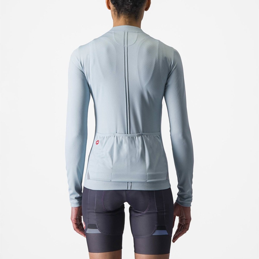 Castelli ANIMA 4 LONG SLEEVE Jersey Dame Blå | CMVEOJI-15